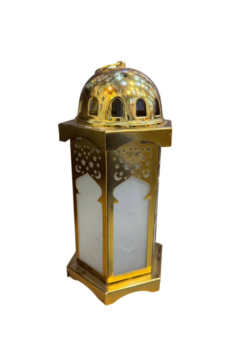 Ramadan Lantern with Ramadan Decoration, Traditional Moroccan Design with Golden Perforated Dome - Image 1